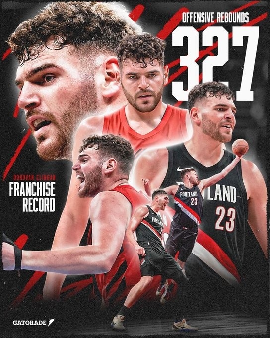 克林根單季327進(jìn)攻籃板刷新開拓者隊(duì)史