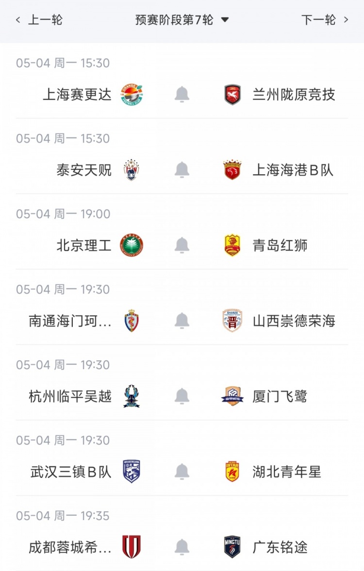 中乙第6輪：海港B隊(duì)三連勝領(lǐng)跑北區(qū)，可為六輪不敗僅失一球