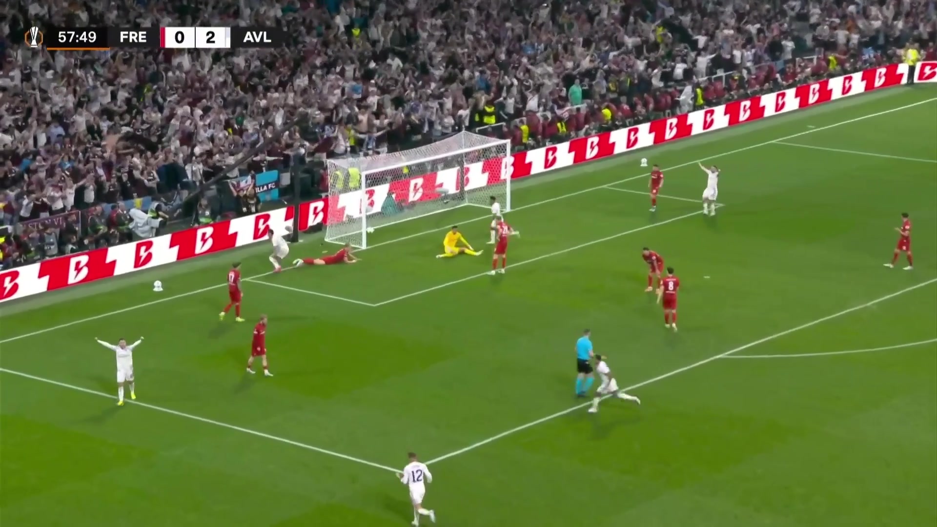 結(jié)束了！維拉3-0弗賴堡！布恩迪亞送助攻，羅杰斯包抄鏟射破門！